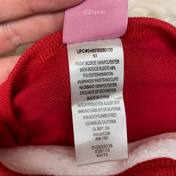 NWT Disney Minnie Mouse Red & White Sweatshirt 6X - Picture 5 of 8